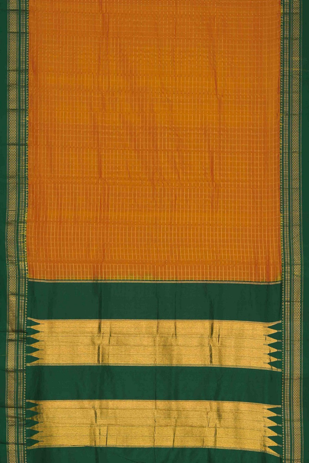 Image of Narayanpet Silk Orange Saree