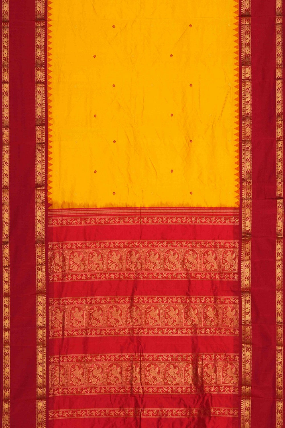 Image of Narayanpet Silk Yellow Saree