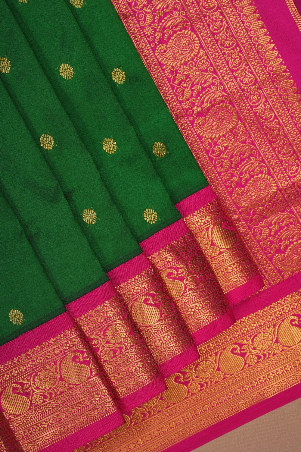 Image of Narayanpet Silk Green Saree