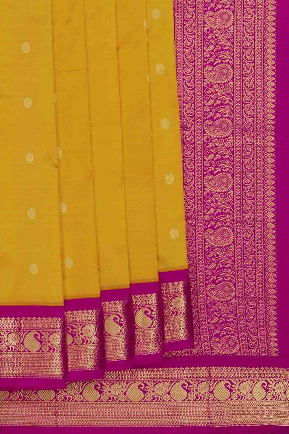 Image of Narayanpet Silk Yellow Saree
