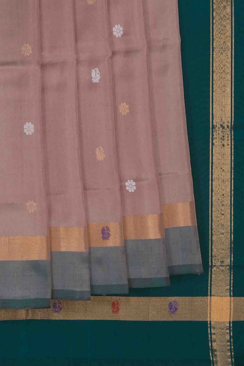 Image of Caramel-Brown Uppada Silk Saree