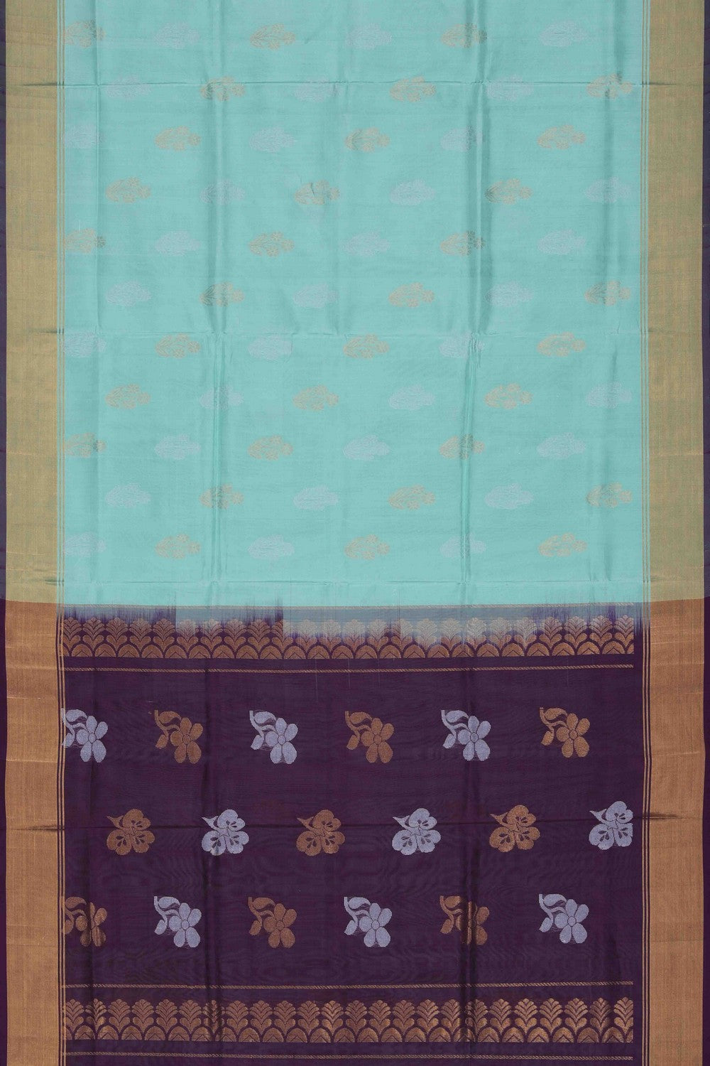 Image of Aqua-Green Uppada Silk Saree