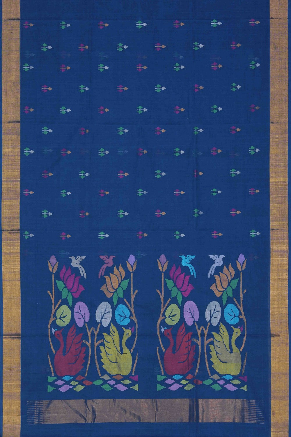 Image of Blue Uppada Jamdani Cotton Saree