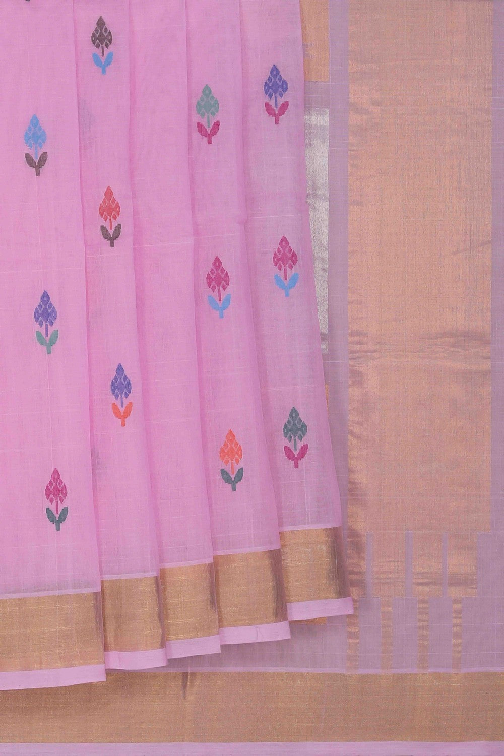 Image of Pink Uppada Jamdani Cotton Saree