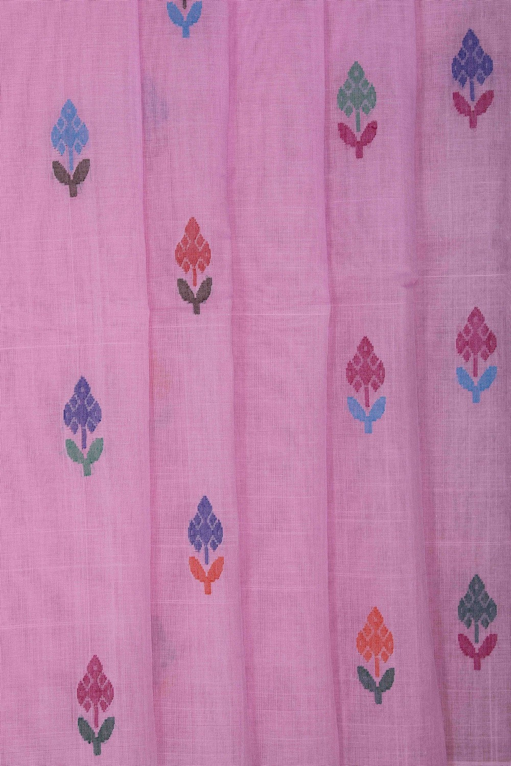 Image of Pink Uppada Jamdani Cotton Saree