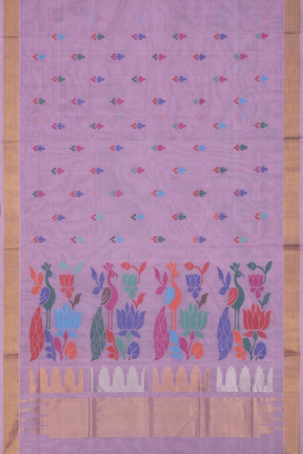 Image of Pink Uppada Jamdani Cotton Saree