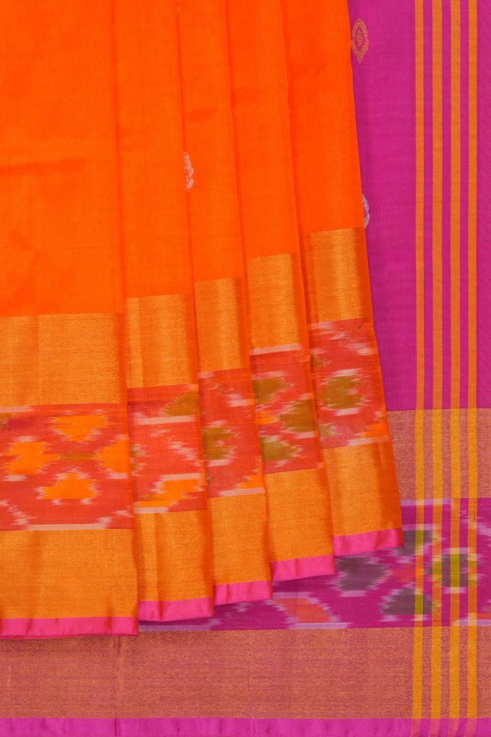 Image of Uppada Silk Orange Saree