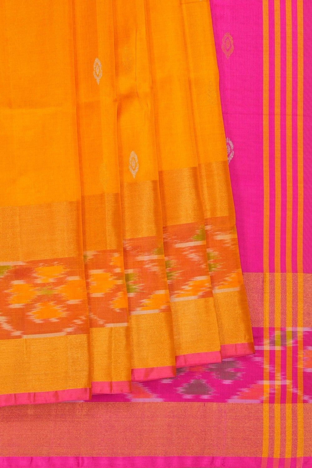 Image of Uppada Silk Mustard Saree