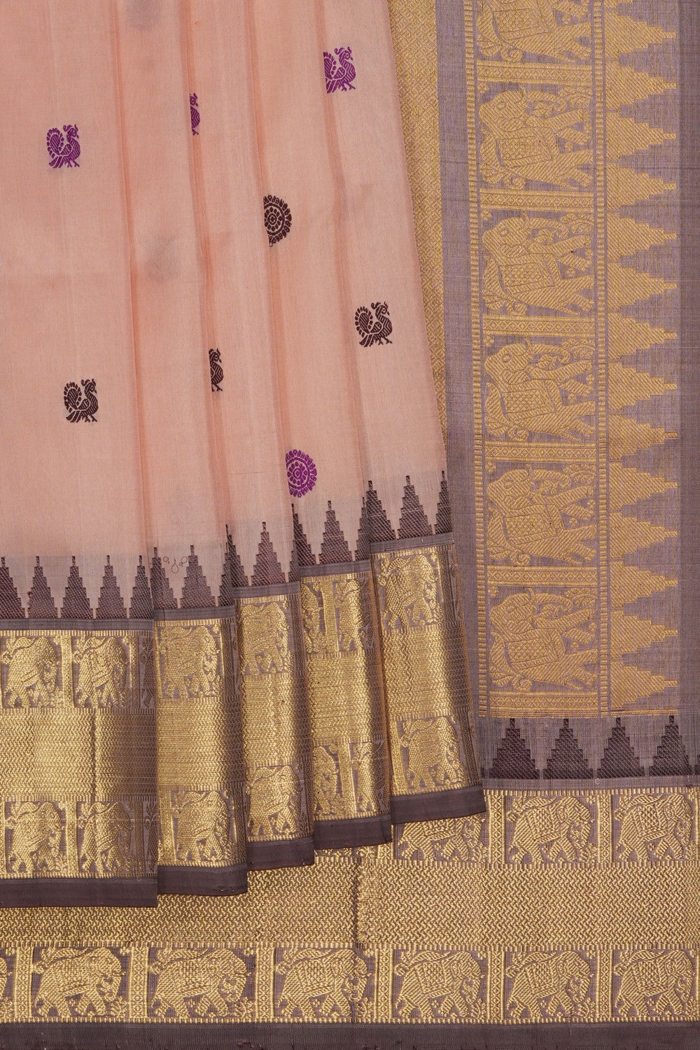 Image of Venkatagiri Peach Saree