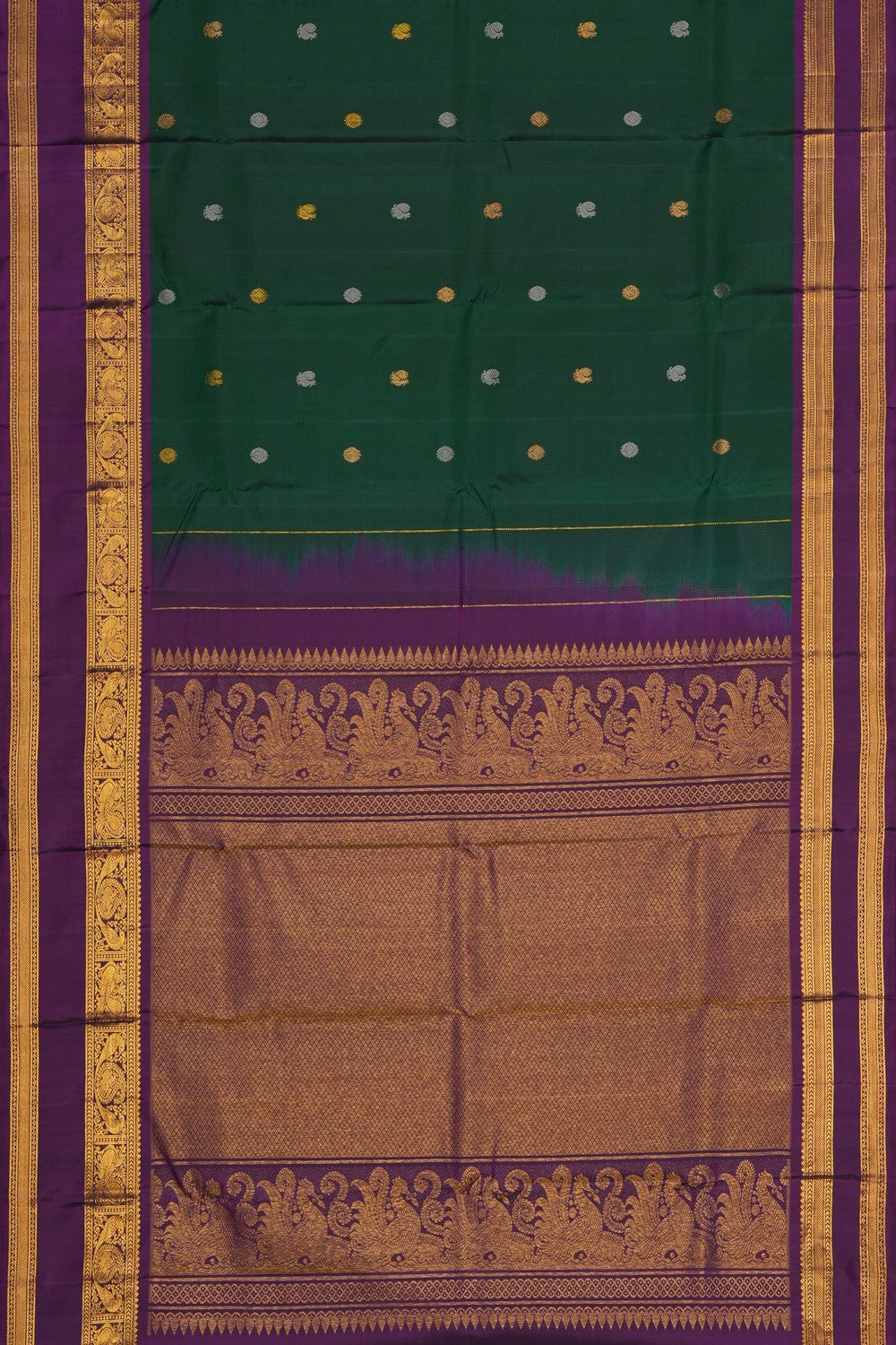 Image of Gadwal Silk Green Saree