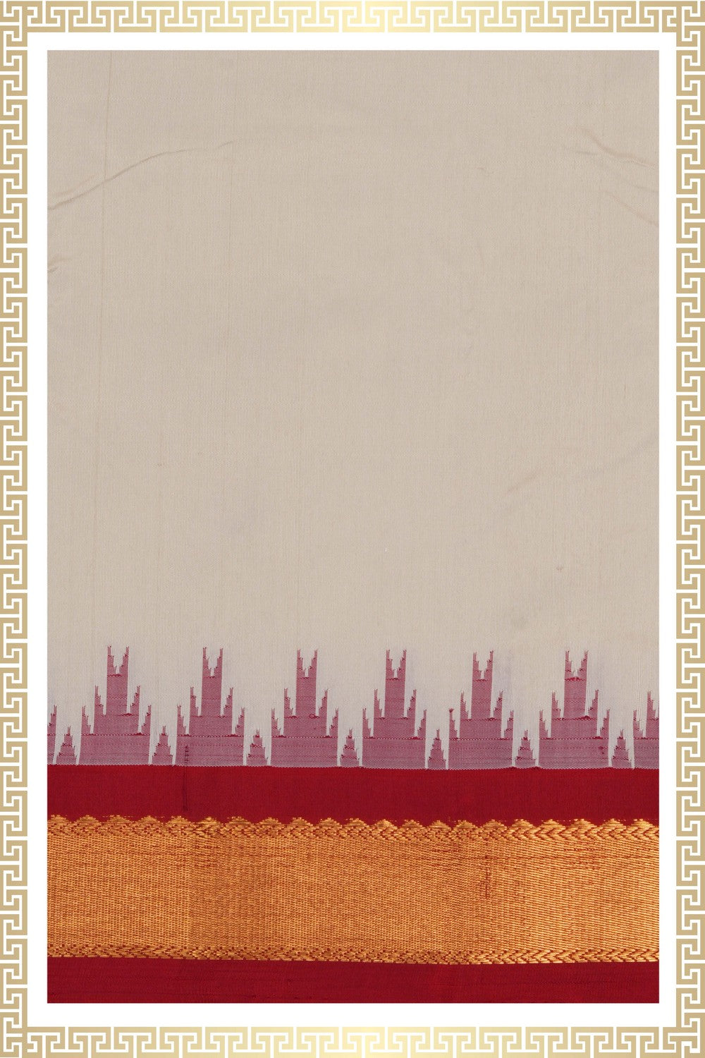 Image of Gadwal Silk Traditional Dhoti With Kanduva (8 X 4)
