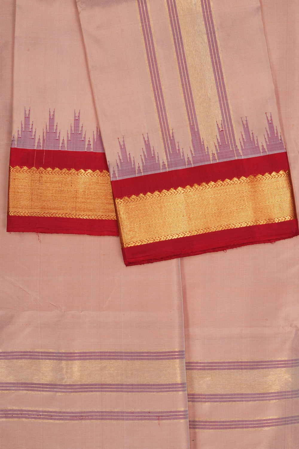 Image of Gadwal Silk Traditional Dhoti With Kanduva (8 X 4)