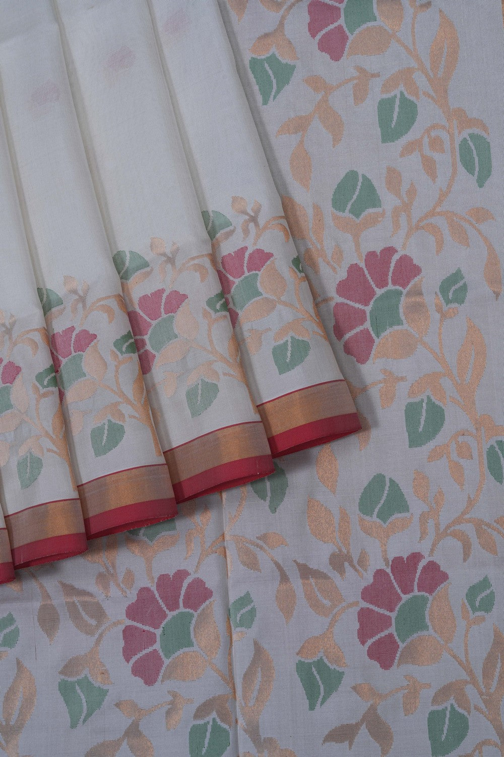 Image of Uppada Silk White Saree