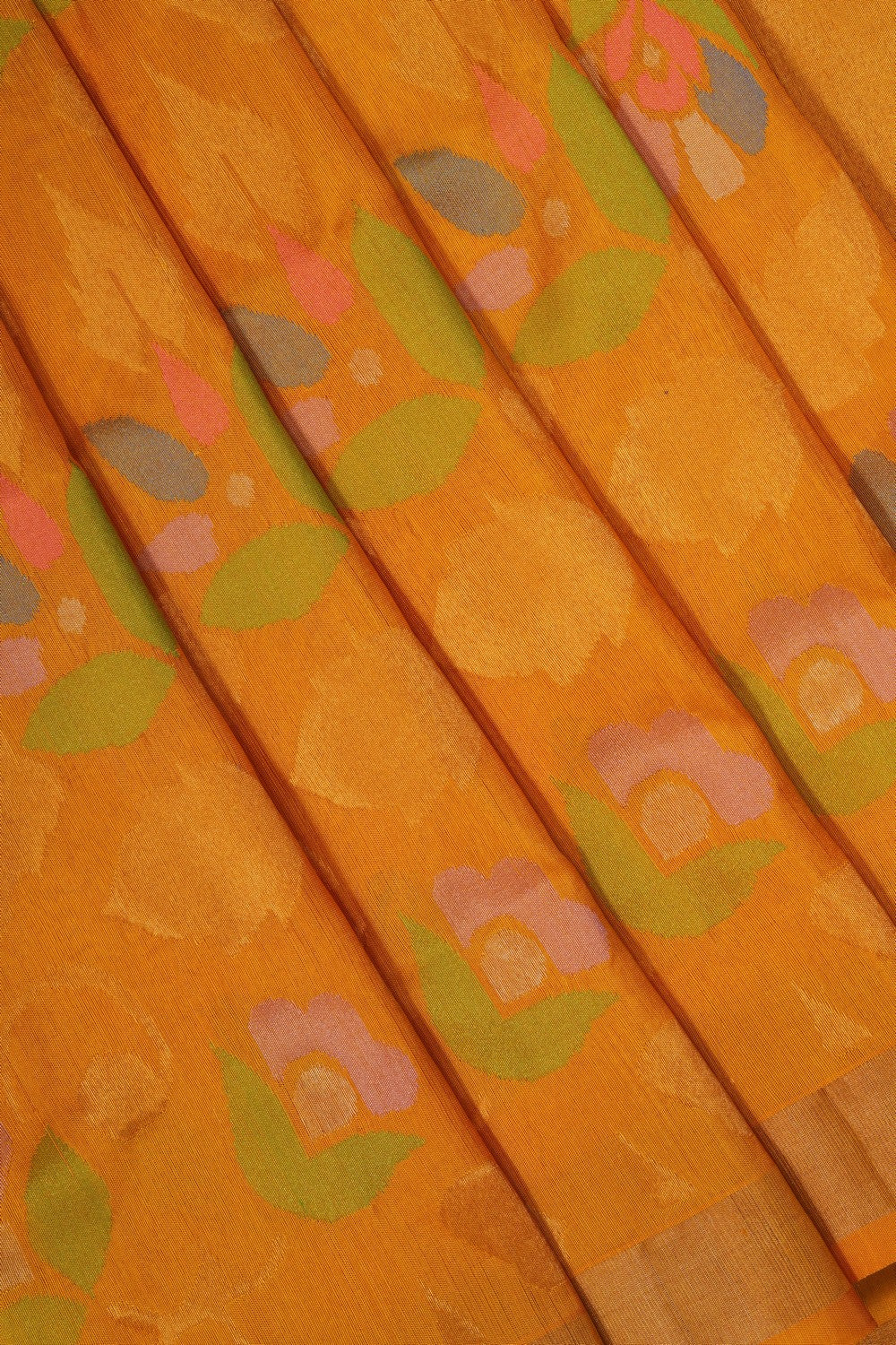 Image of Uppada Brocade Silk Mustard Saree