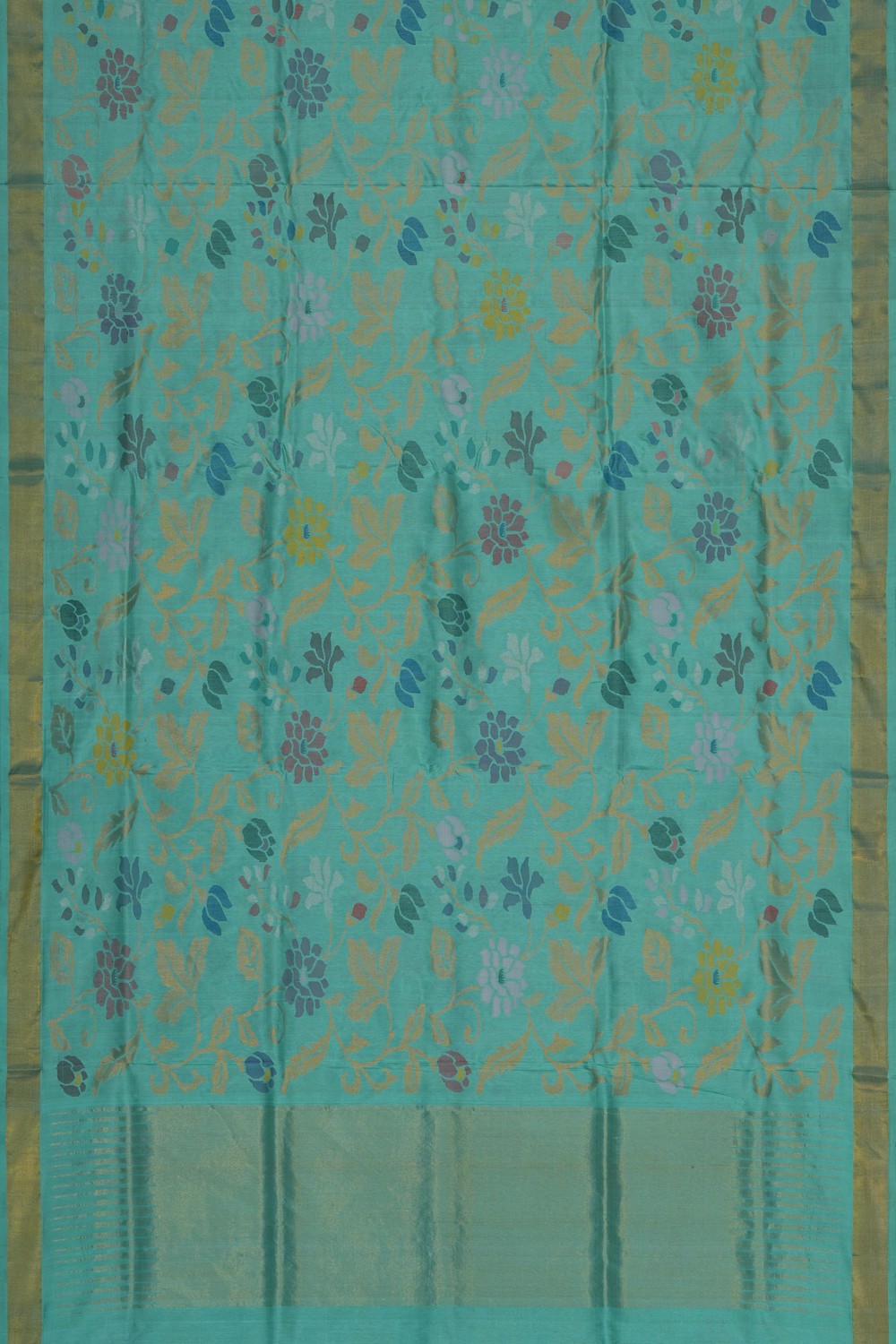Image of Uppada Brocade Silk Sea Green Saree