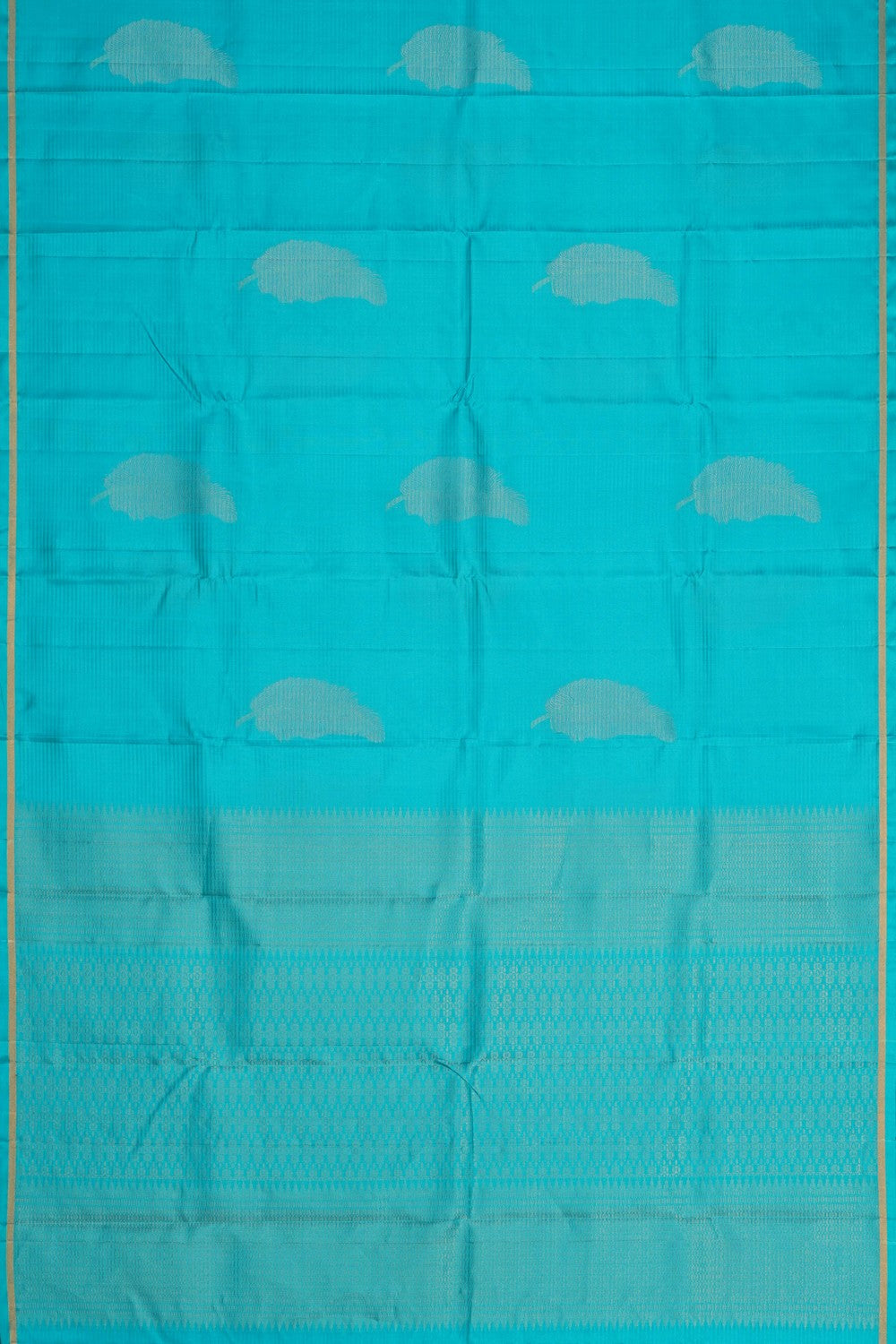 Image of South Silk Teal-Blue Saree