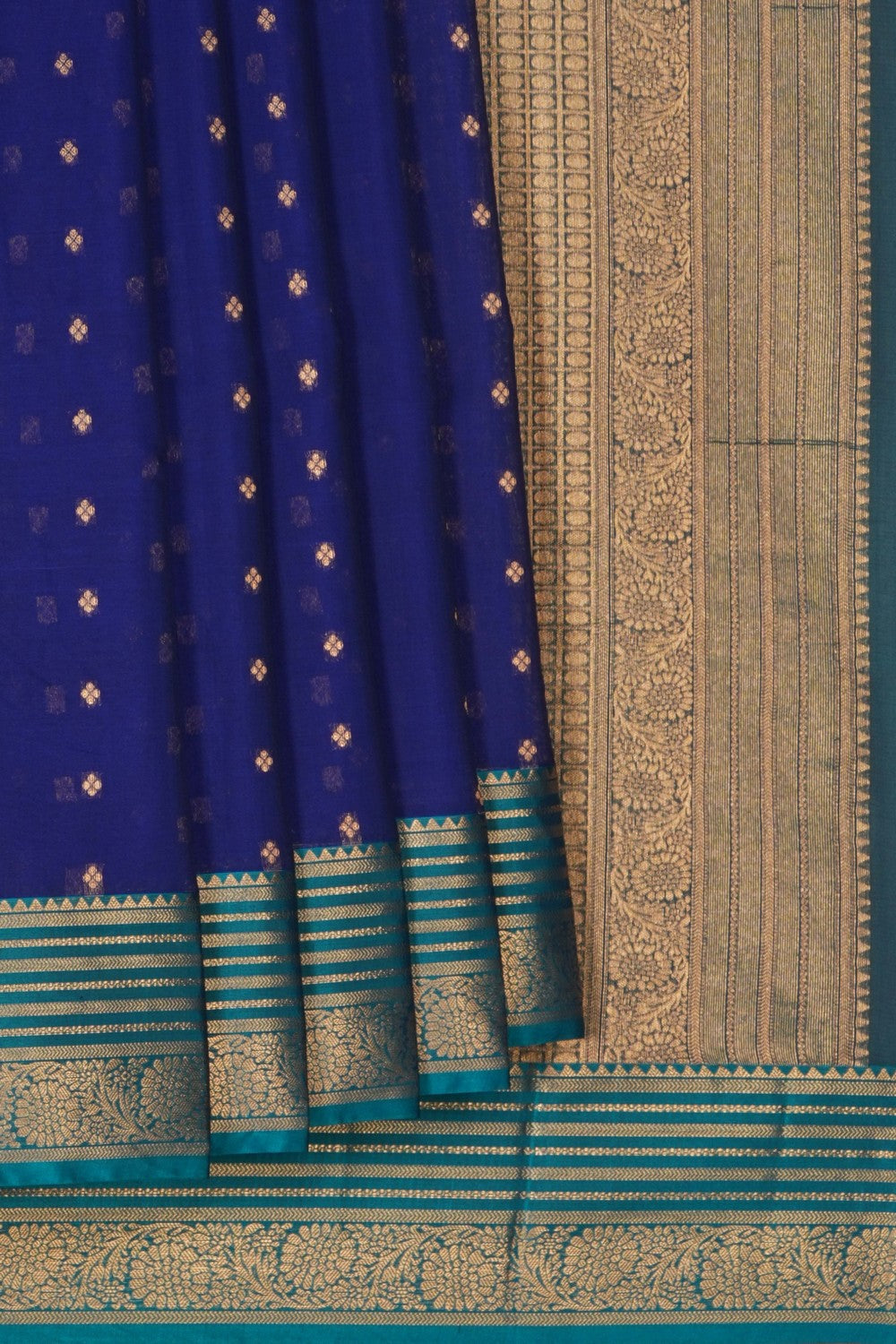 Image of Indigo Blue South Silk Cotton Saree