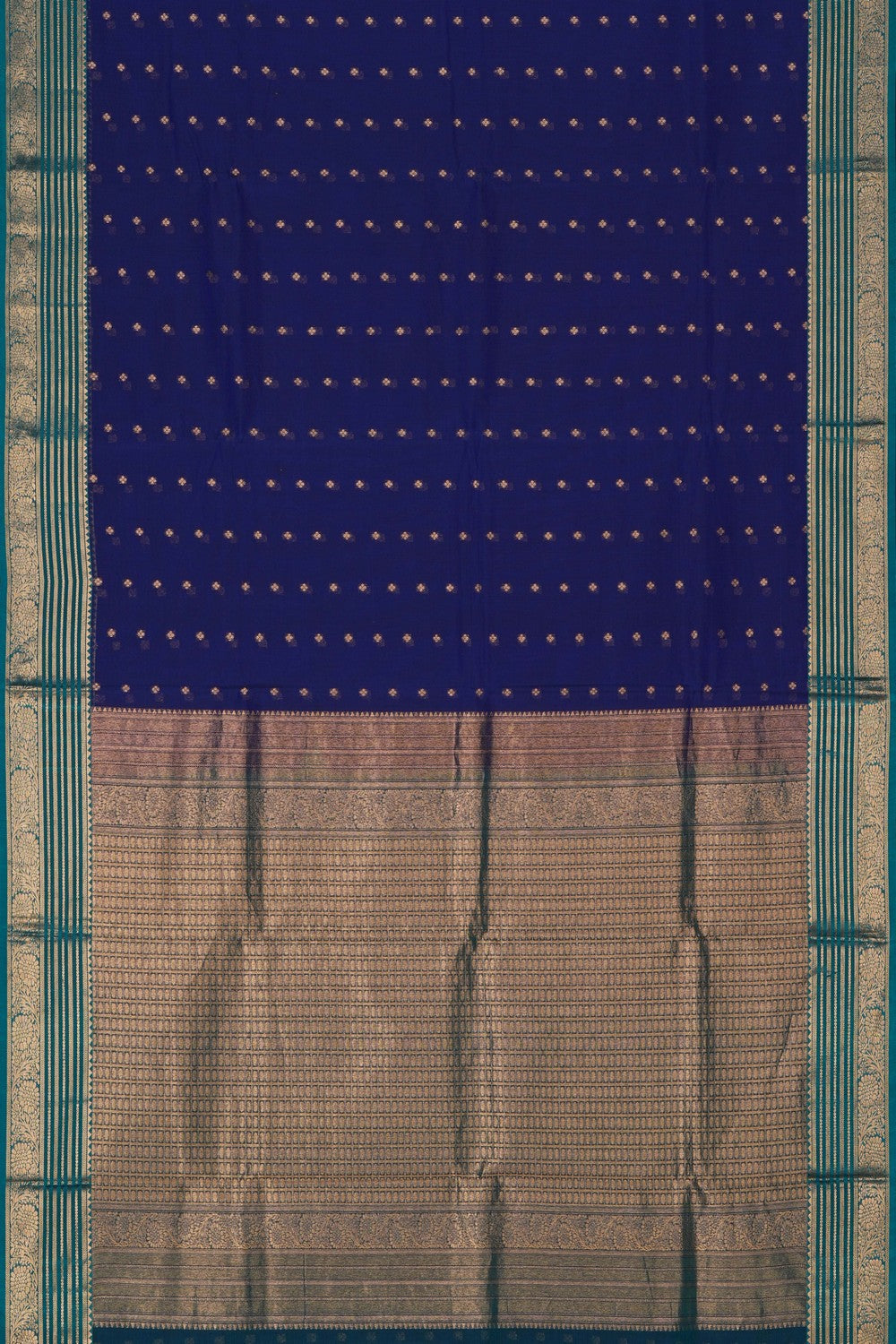 Image of Indigo Blue South Silk Cotton Saree