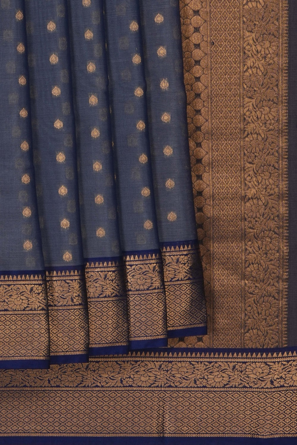 Image of Grey South Silk Cotton Saree
