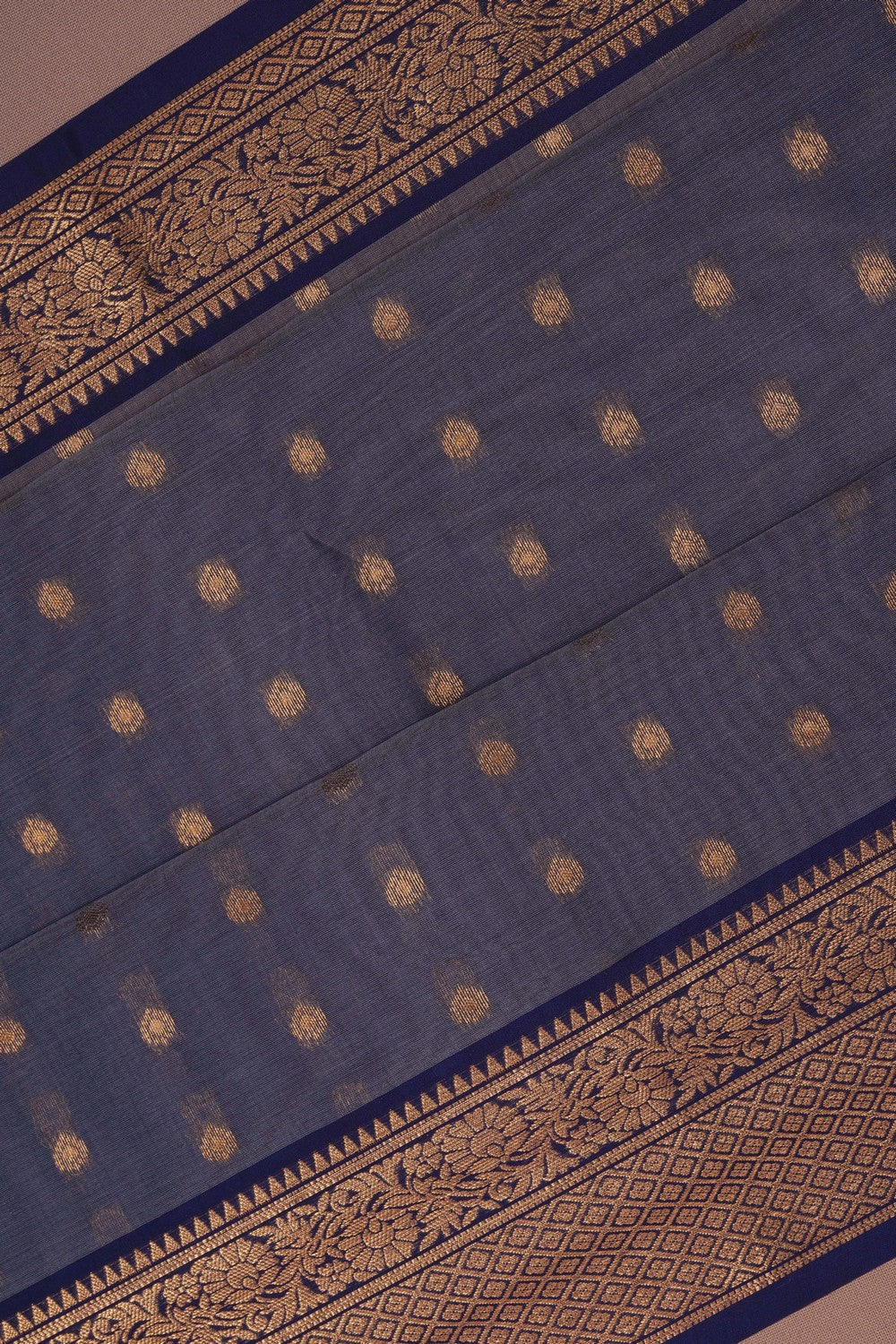 Image of Grey South Silk Cotton Saree