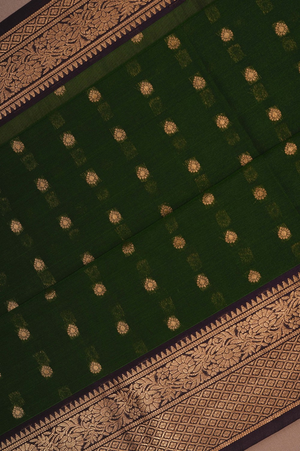 Image of Green South Silk Cotton Saree