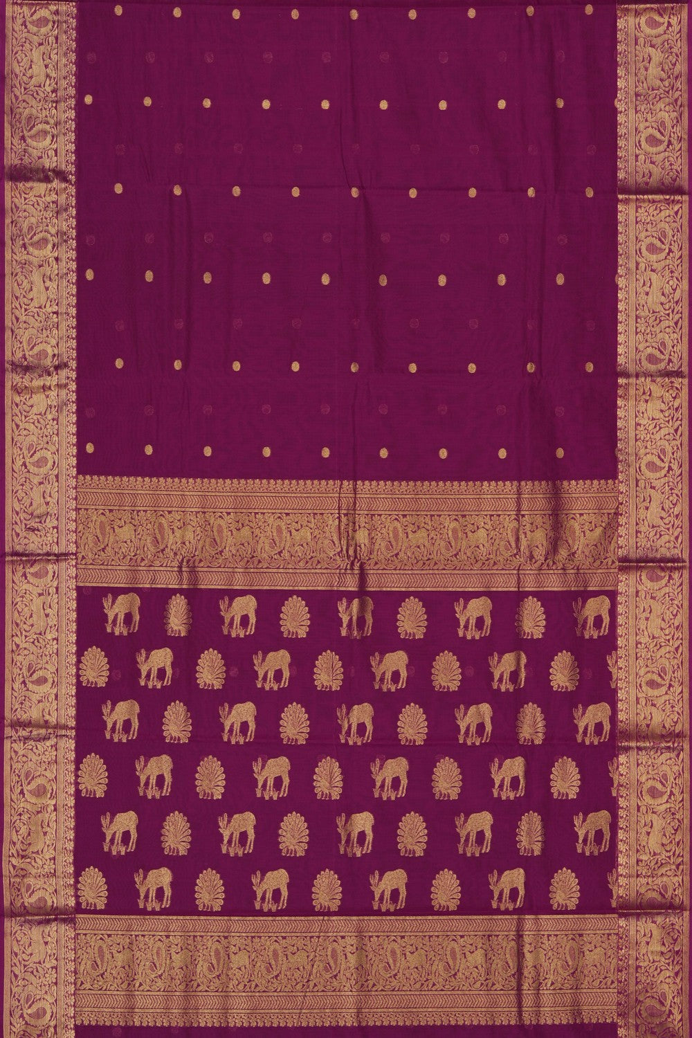 Image of Magenta South Silk Cotton Saree