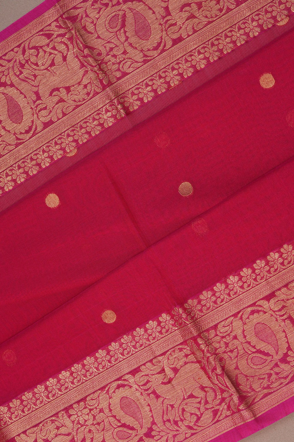 Image of Fuchsia Pink South Silk Cotton Saree