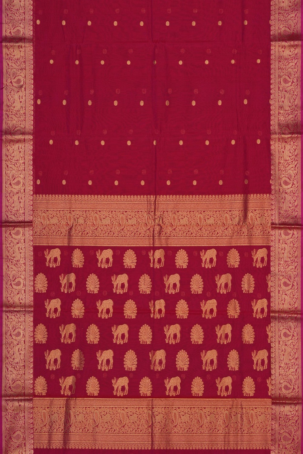 Image of Fuchsia Pink South Silk Cotton Saree