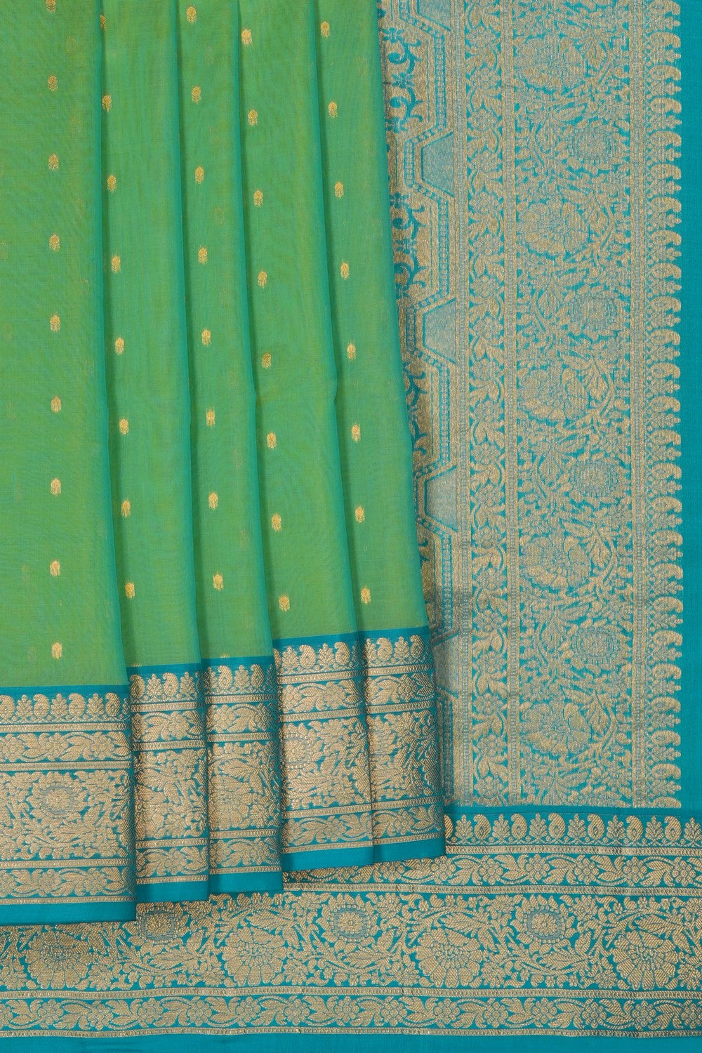 Image of Mint Green South Silk Cotton Saree