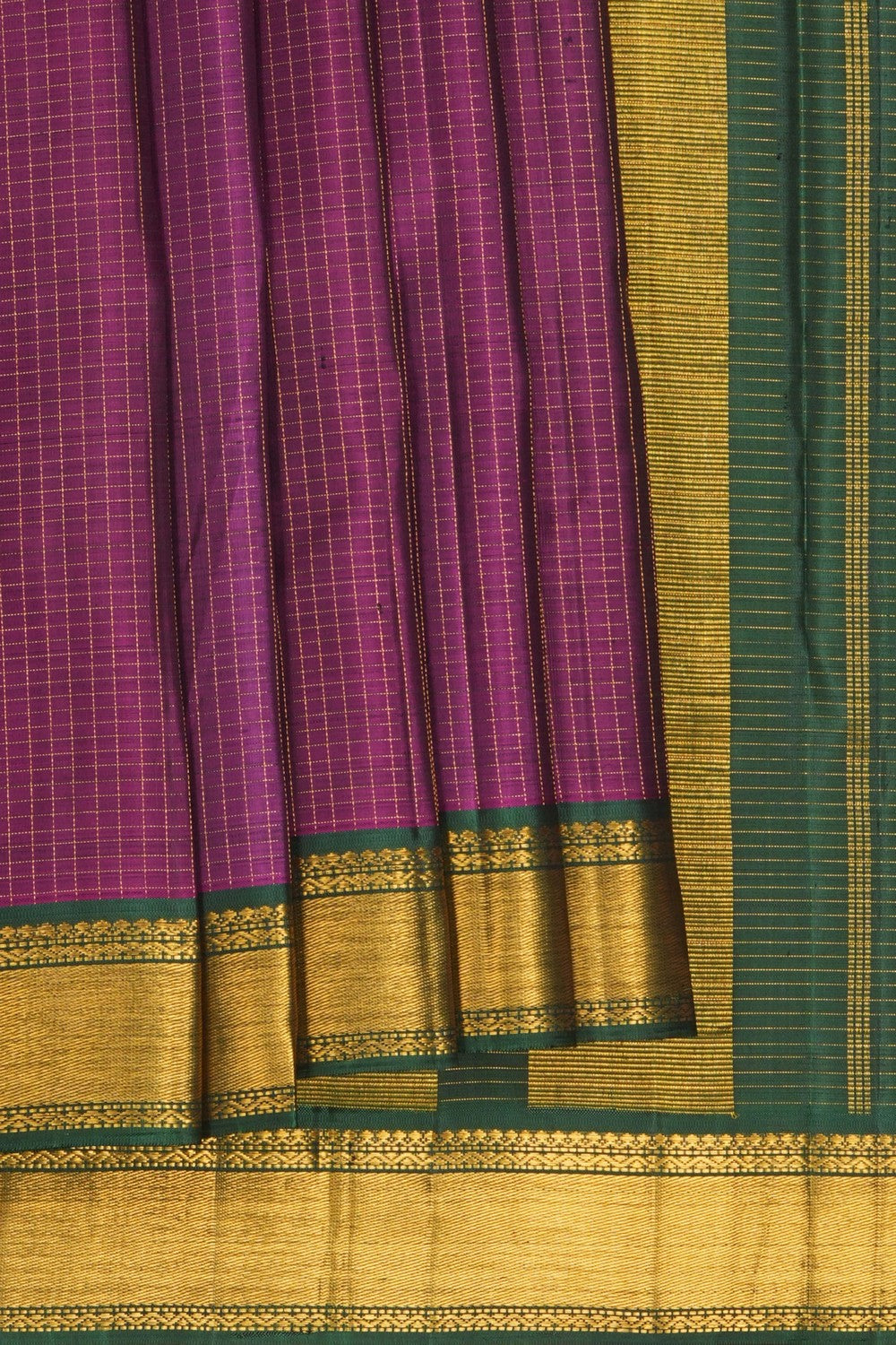 Image of Purple Arani Silk Kattam Saree