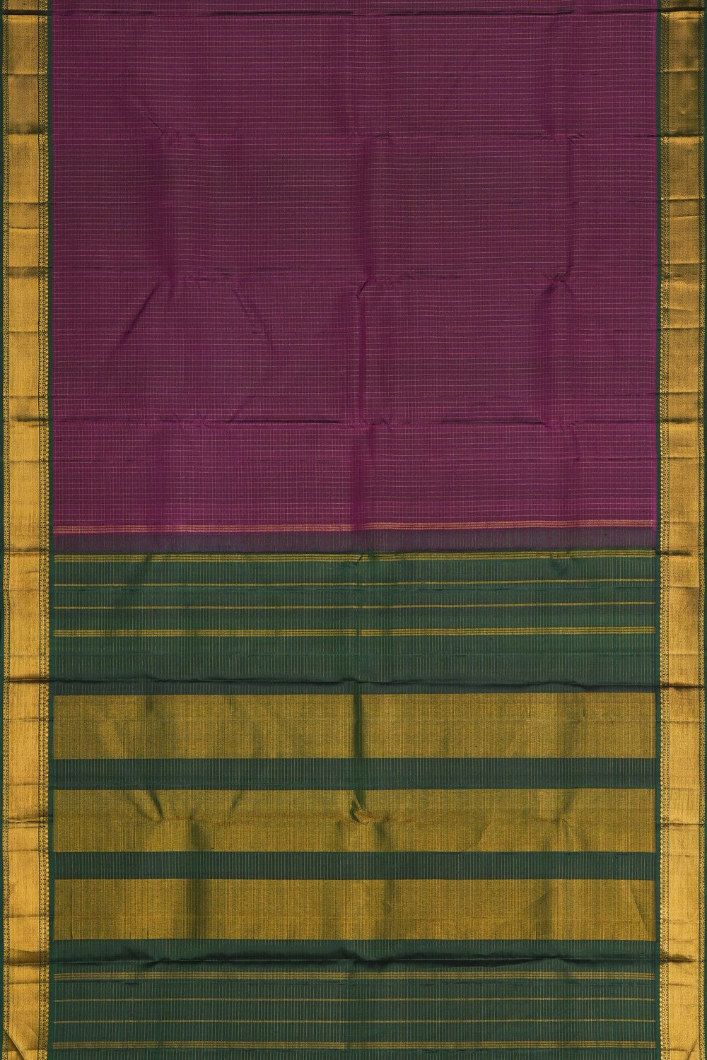 Image of Purple Arani Silk Kattam Saree