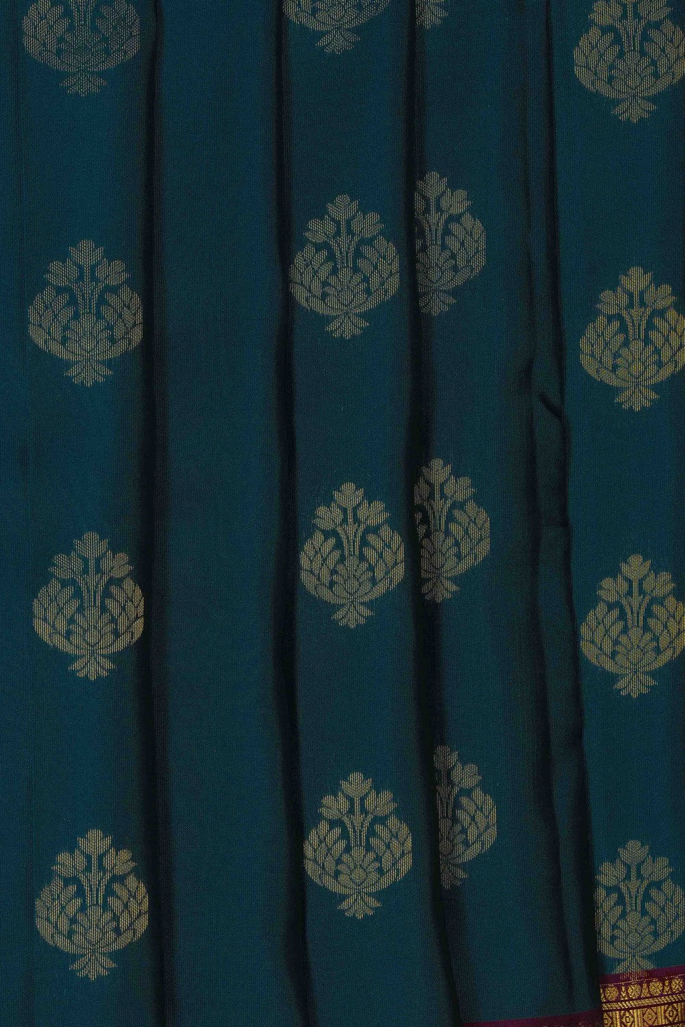 Image of South Silk Teal-Blue Saree