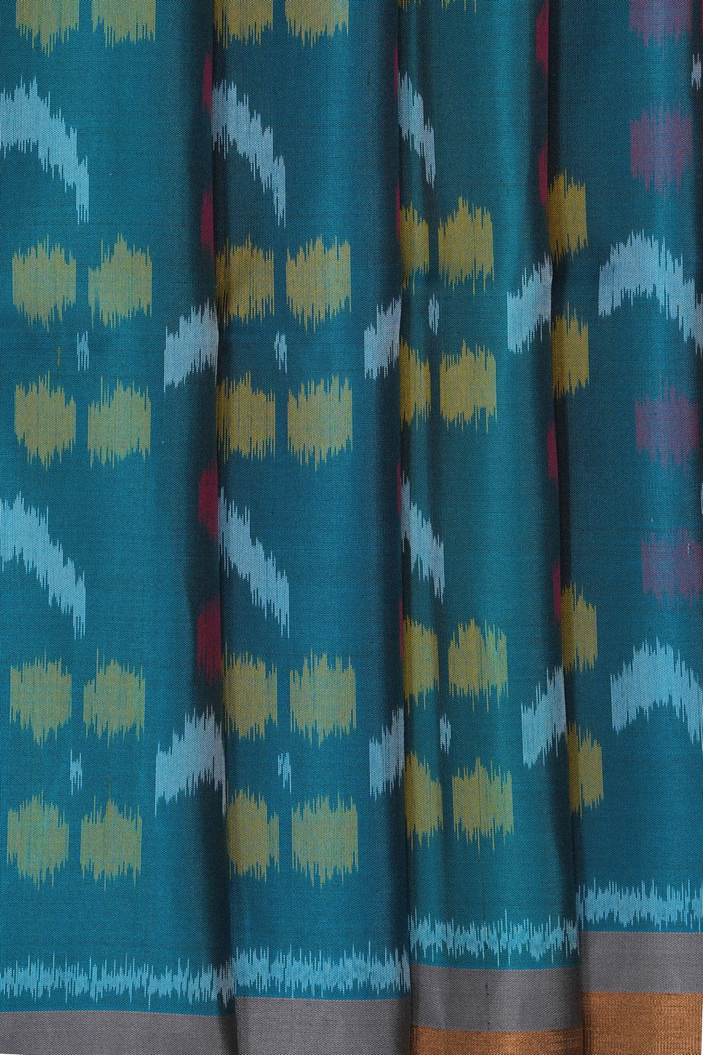 Image of South Silk Ikat Fusion Saree
