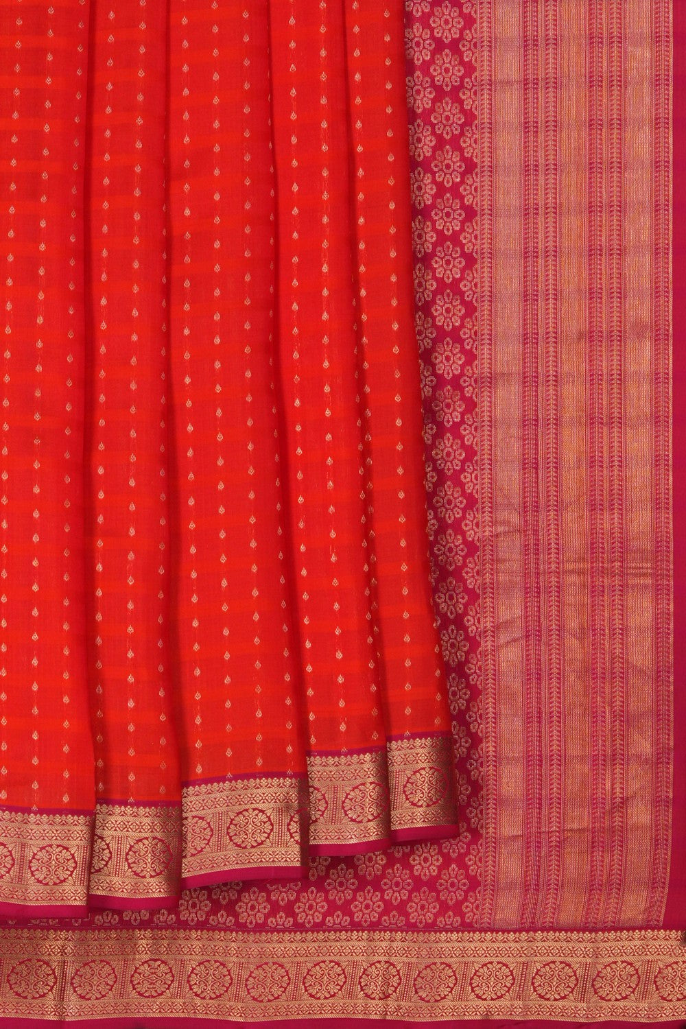 Image of Orange South Silk Saree