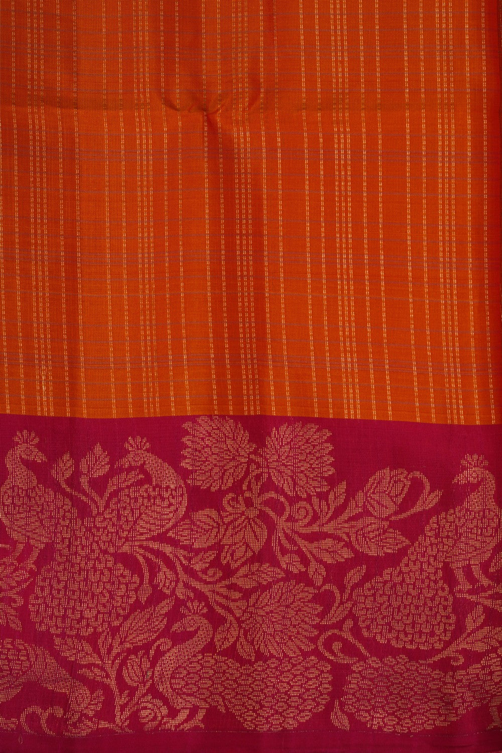 Image of Orange South Silk Saree