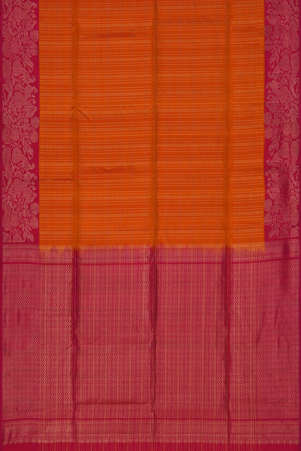 Image of Orange South Silk Saree