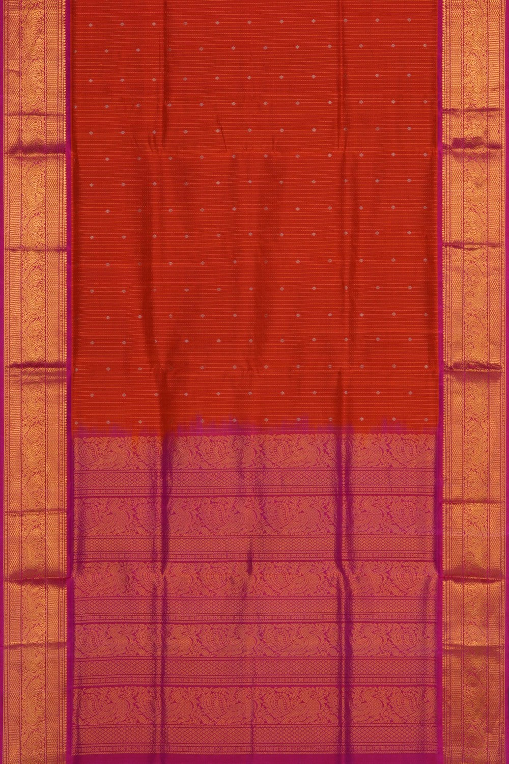 Image of Orange Venkatagiri Sico Cotton Saree