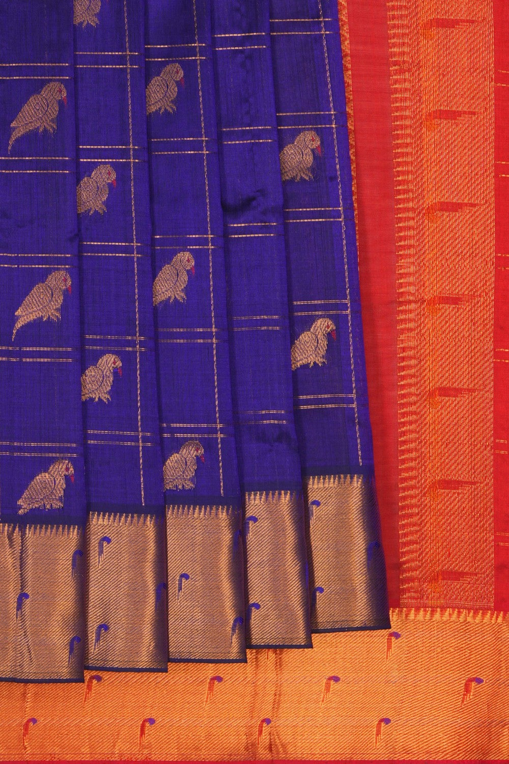 Image of Venkatagiri Kattam Purple Saree