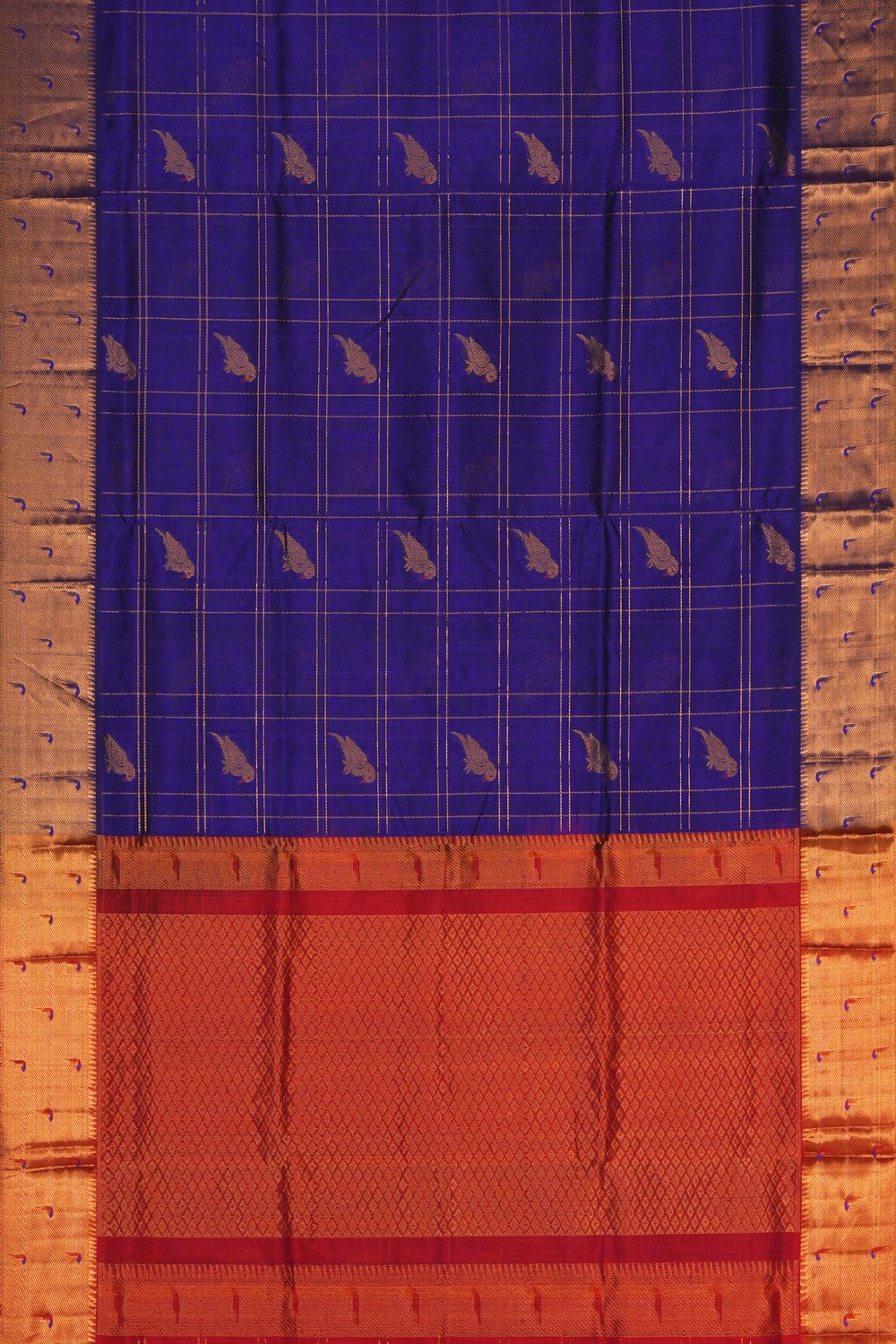 Image of Venkatagiri Kattam Purple Saree