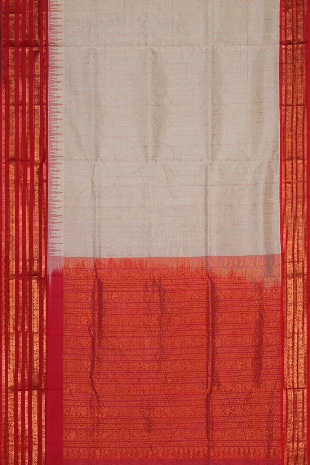 Image of Venkatagiri Cream Kattam Saree