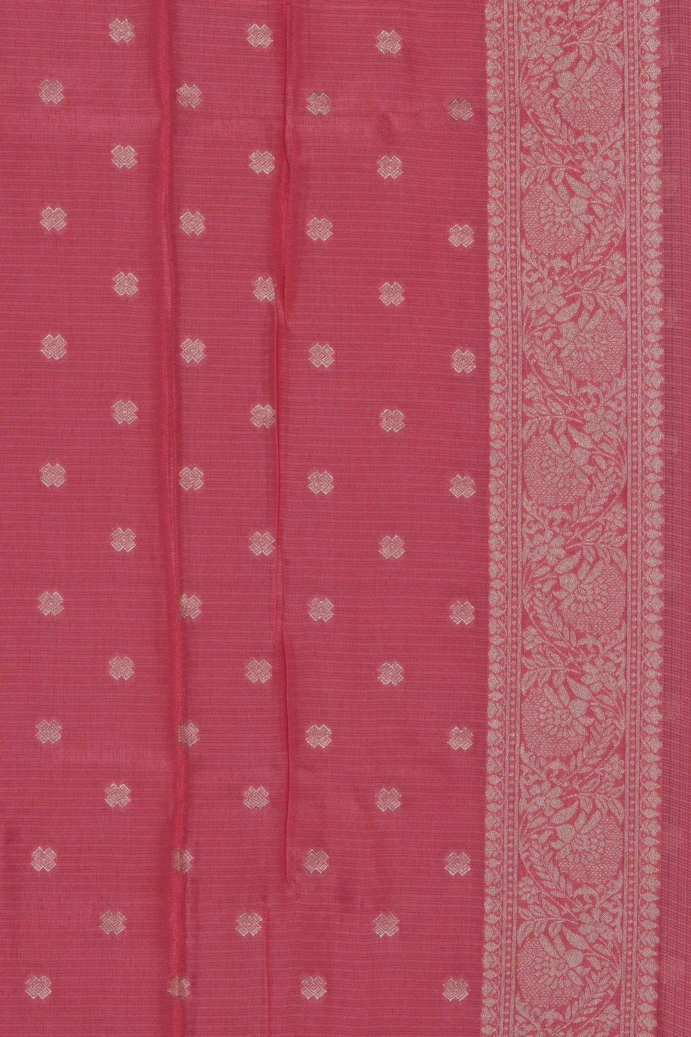 Image of Pink Shimmering Tissue Silk Saree