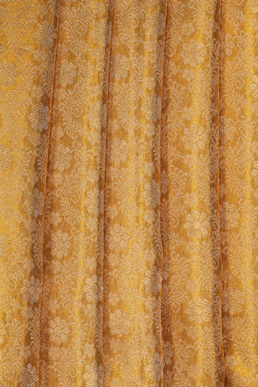 Image of Gold Kanjivaram Silk Tissue Brocade Saree