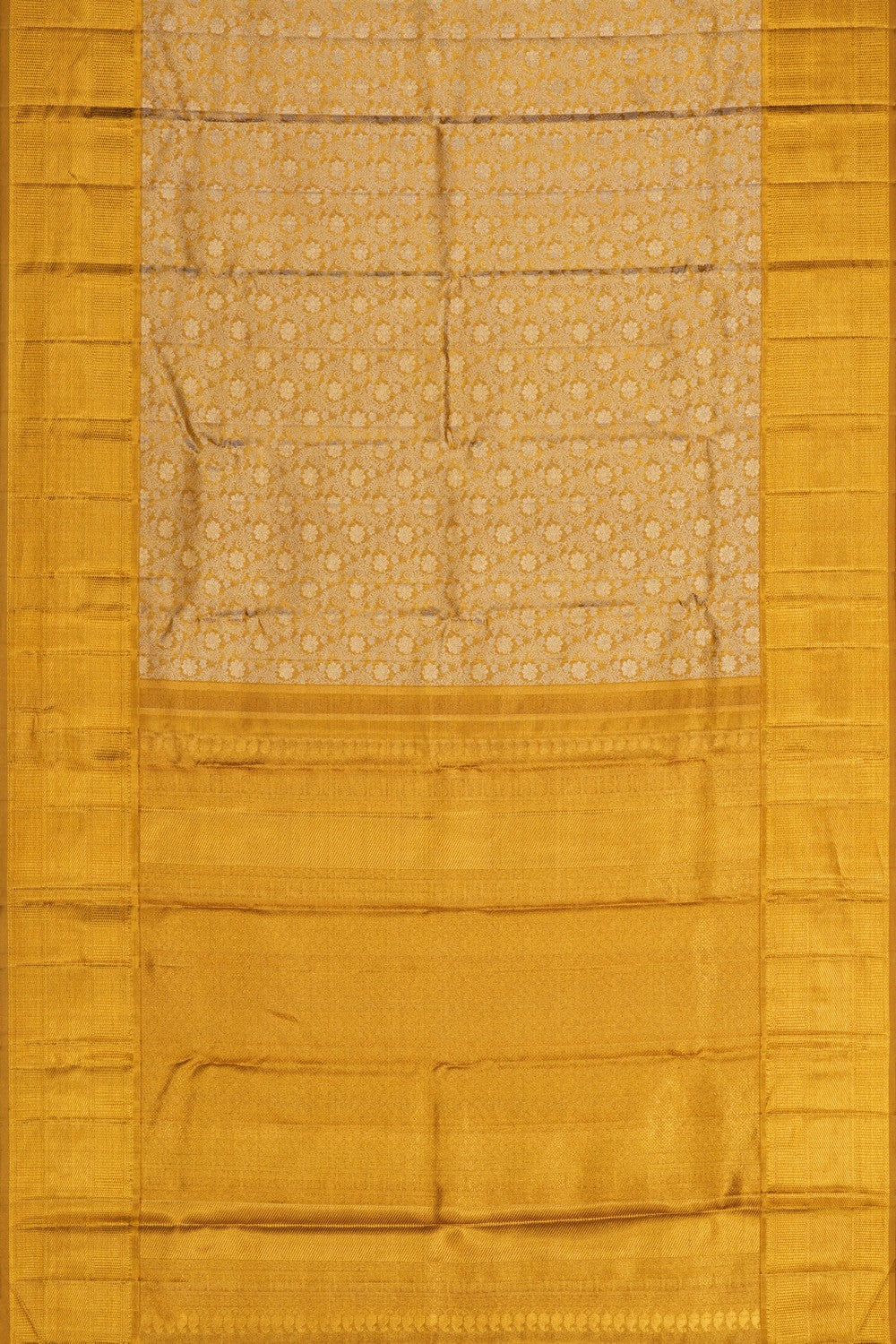 Image of Gold Kanjivaram Silk Tissue Brocade Saree