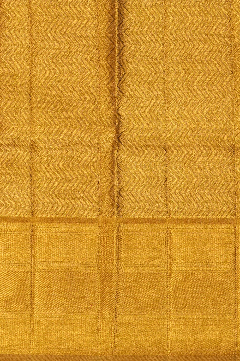 Image of Gold Kanjivaram Silk Tissue Brocade Saree