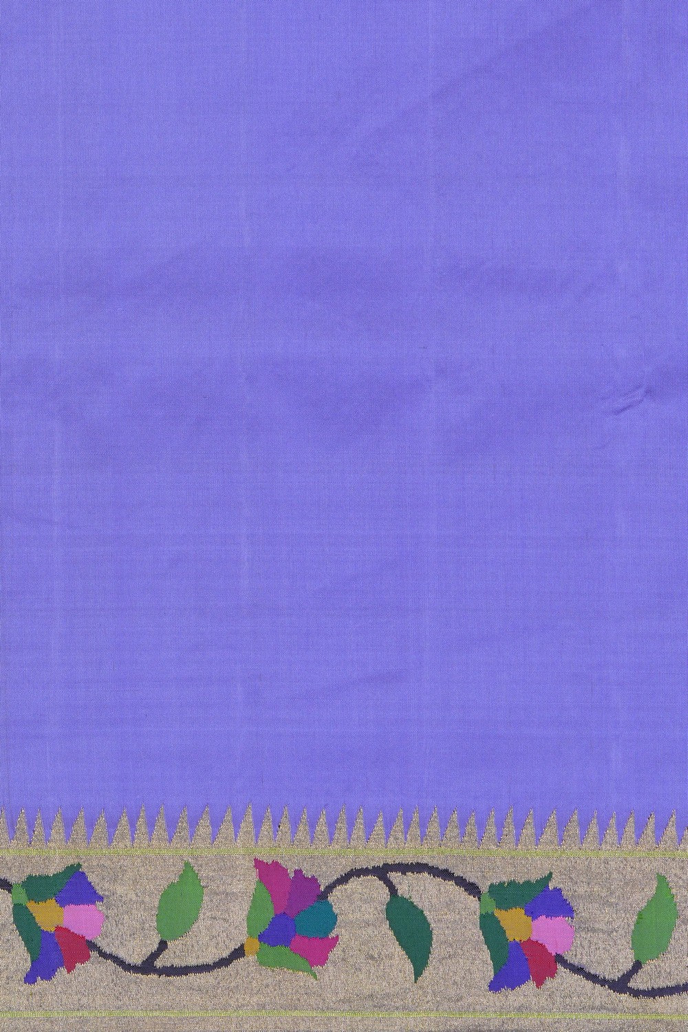 Image of Golden-Purple Paithani Silk Brocade Saree
