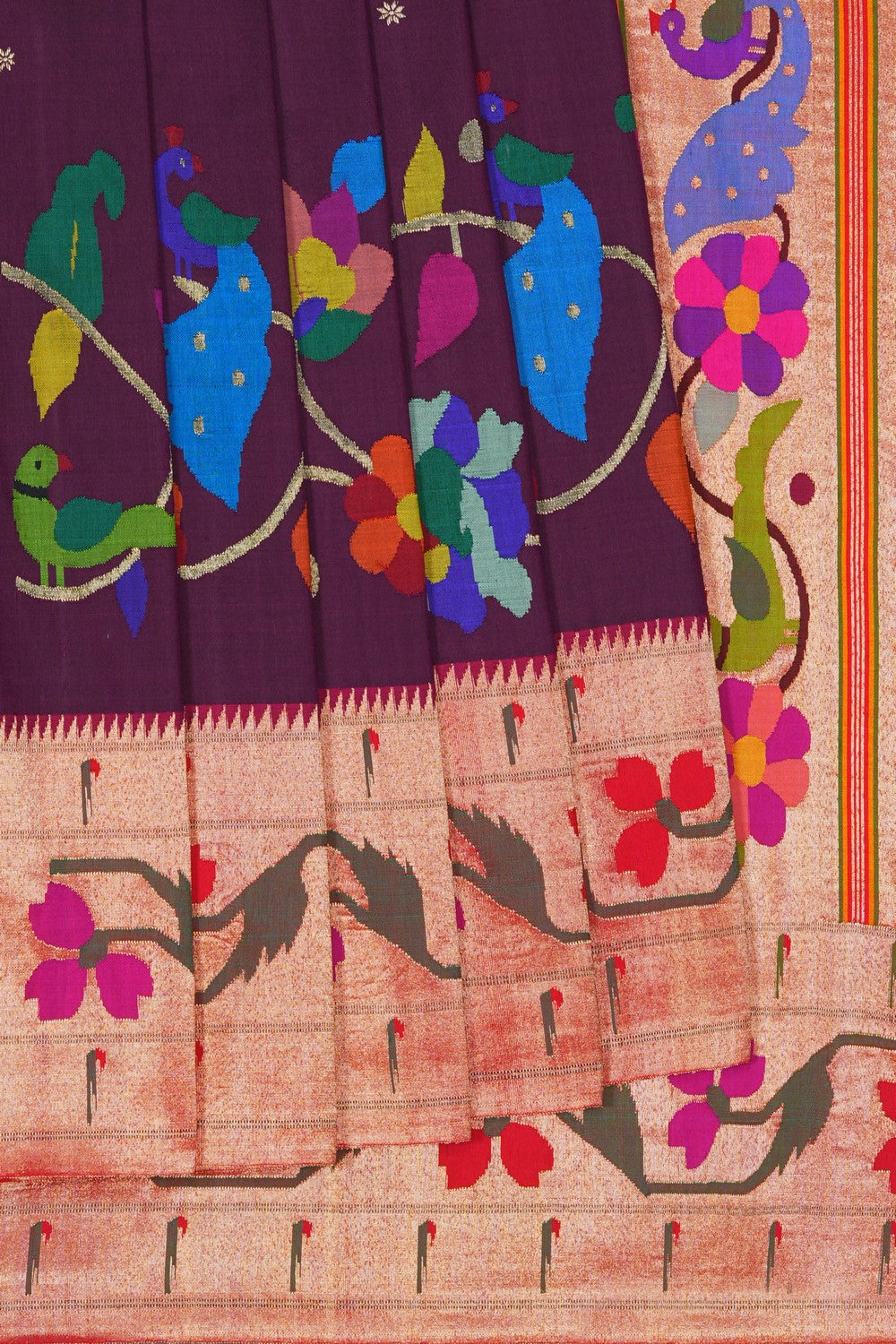 Image of Violet Paithani Silk Saree