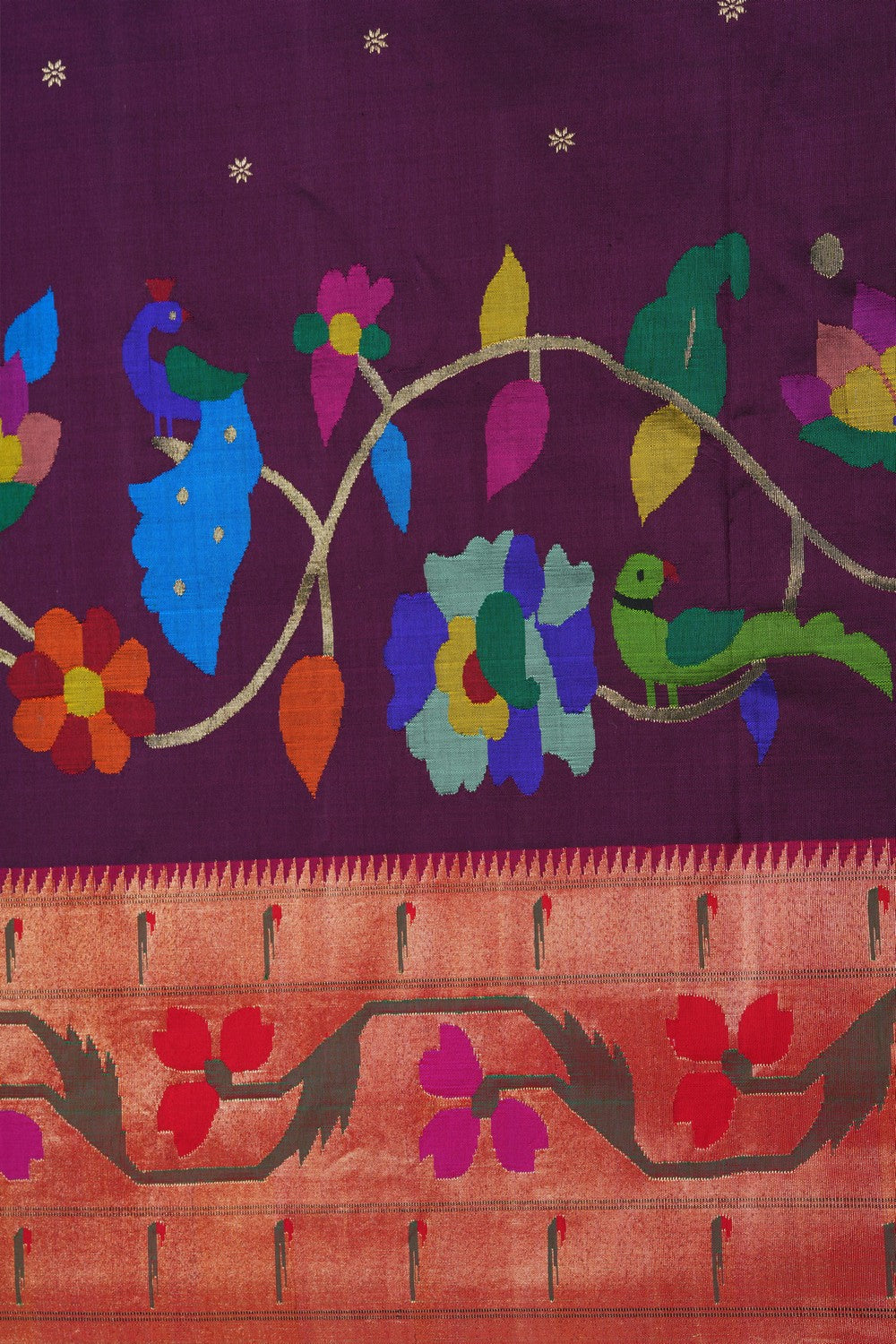 Image of Violet Paithani Silk Saree