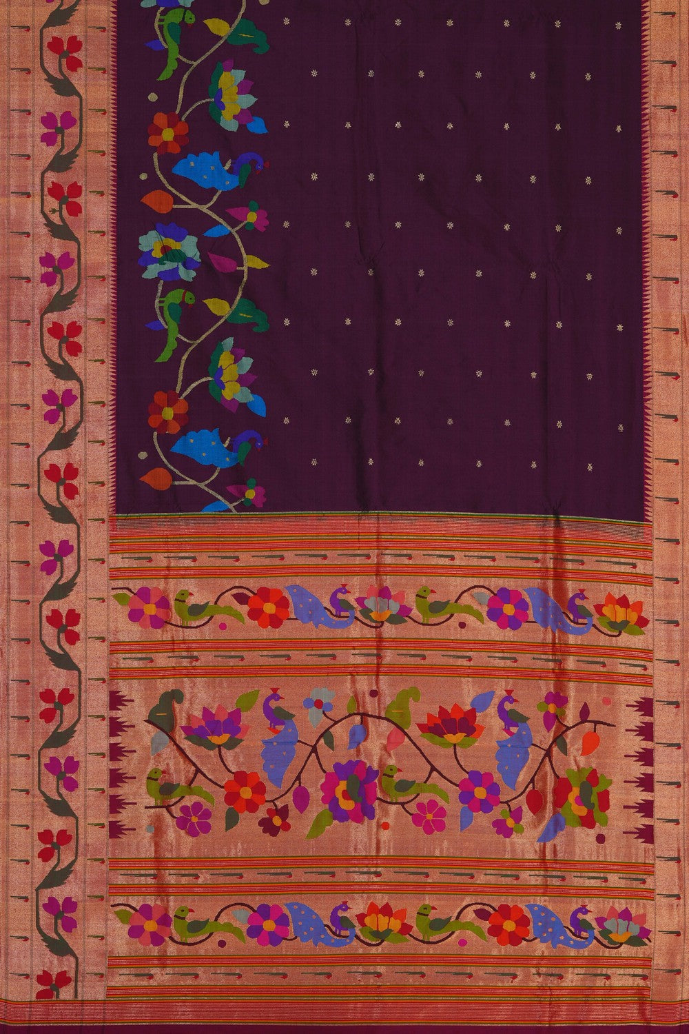 Image of Violet Paithani Silk Saree