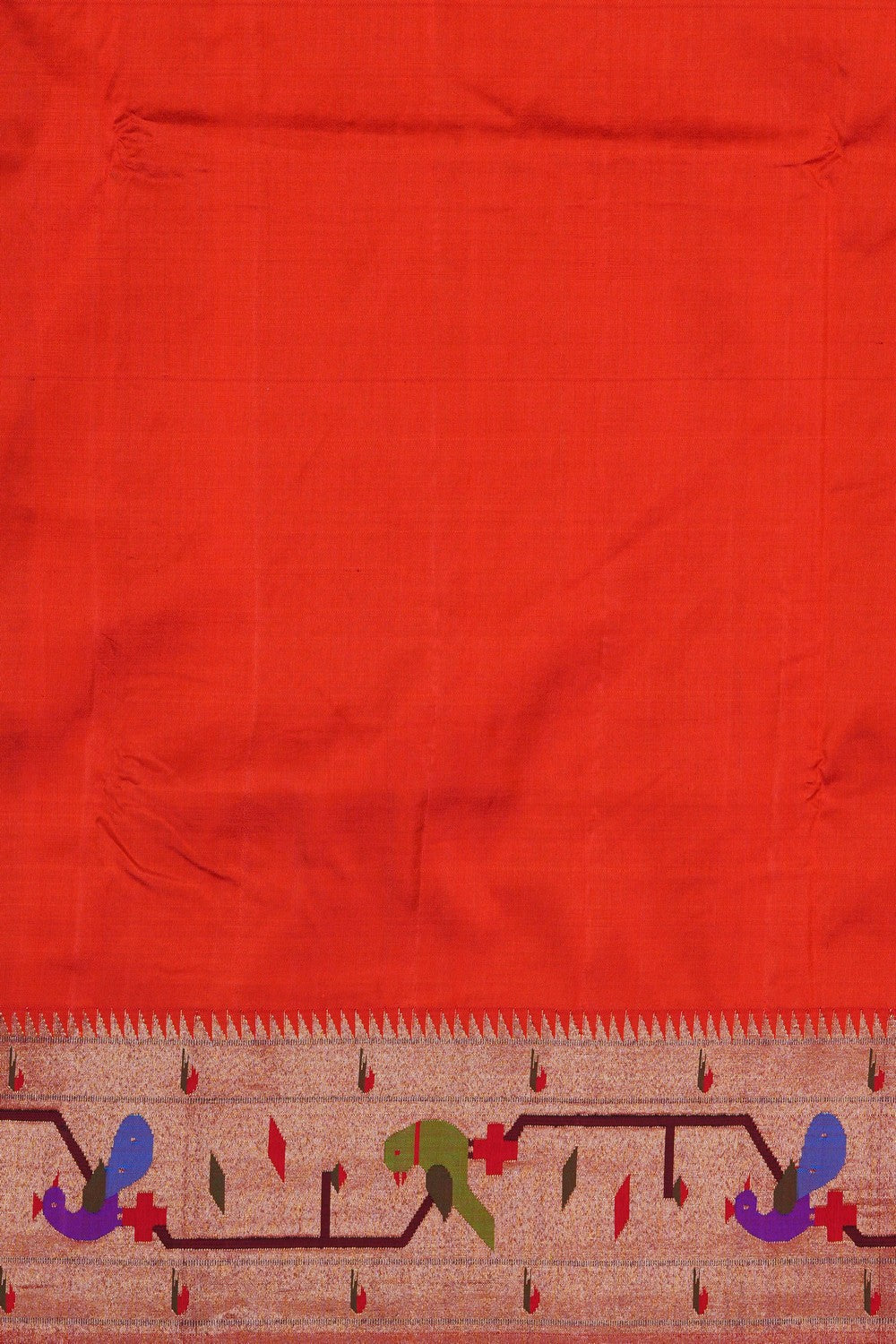 Image of Orange Paithani Silk Saree