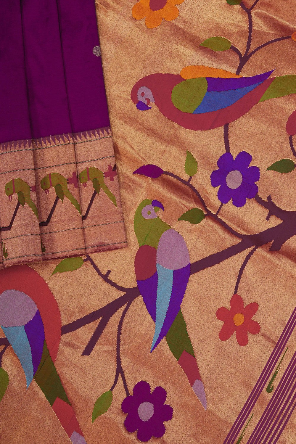 Image of Violet Paithani Silk Saree